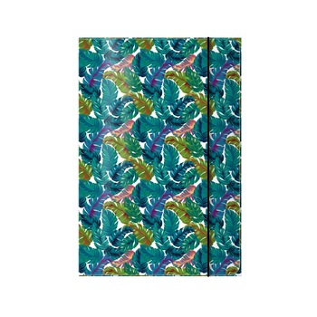 Mapa A4 carton plastifiat lucios, cu elastic, Tropical Leaves Mapa A4 carton plastifiat lucios, cu elastic, Tropical Leaves