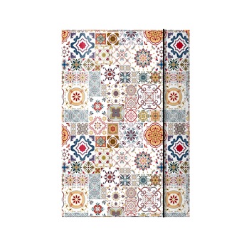 Mapa A4 carton plastifiat lucios, cu elastic, Mandala Tiles Mapa A4 carton plastifiat lucios, cu elastic, Mandala Tiles