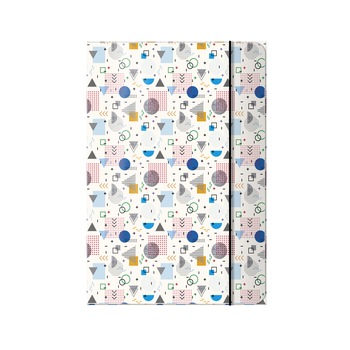 Mapa A4 carton plastifiat lucios, cu elastic, Geometries Mapa A4 carton plastifiat lucios, cu elastic, Geometries