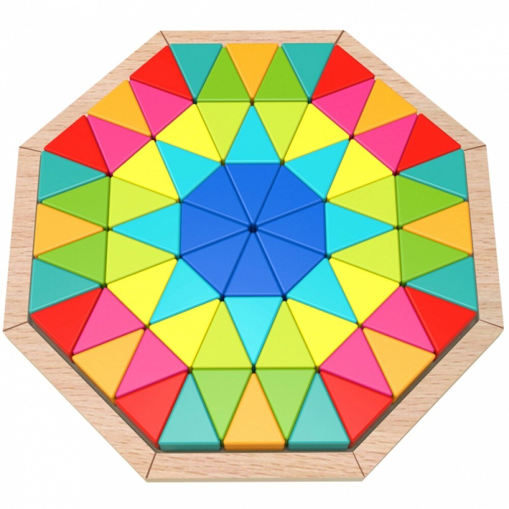 Puzzle Octogon din Lemn Tooky Toy 72 de piese
