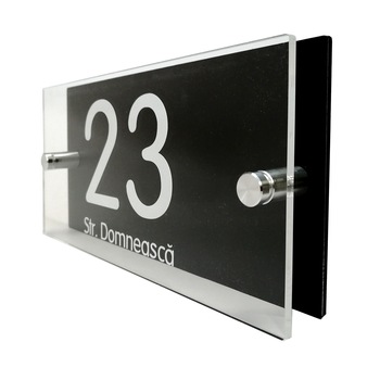 Placuta numar casa personalizabila Simple Elegant, din aluminiu compozit, plexiglas si autocolant, 250 x 120 x 30 mm Placuta numar casa personalizabila Simple Elegant, din aluminiu compozit, plexiglas si autocolant, 250 x 120 x 30 mm