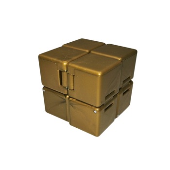 Jucarie antistres, cubul infinitului, 4 cm, plastic, auriu Jucarie antistres, cubul infinitului, 4 cm, plastic, auriu