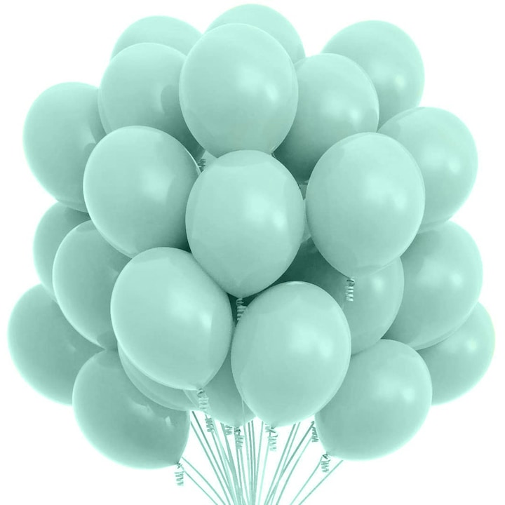 Комплект 25 балона, ментово зелено, латекс, 25 см
