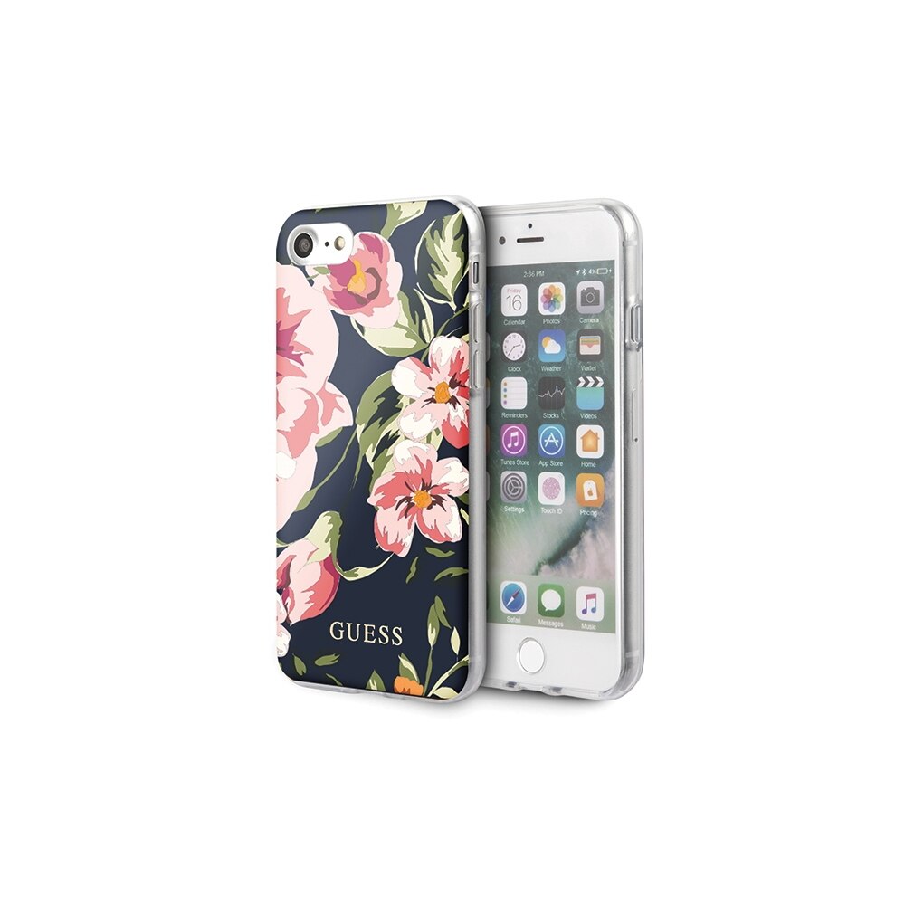 Husa de protectie Guess pentru Apple iPhone 8, Poliuretan termoplastic, Albastru Navy