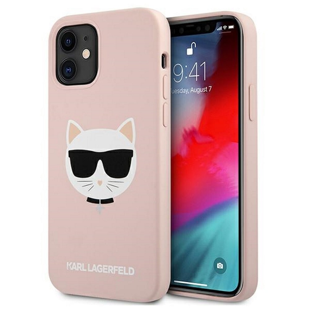 Husa de protectie Karl Lagerfeld pentru Apple iPhone 12 Mini, Silicon, Roz