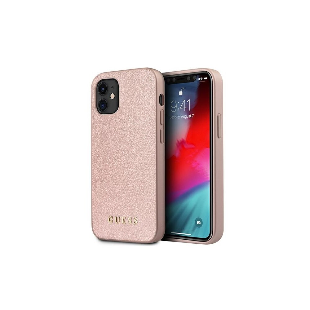 Husa de protectie Guess pentru Apple iPhone 12 Mini, Piele ecologica, Roz