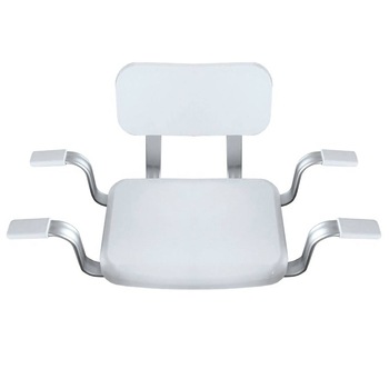 Scaun pentru cada Cappadocia, pentru persoane in varsta si cu probleme de mobilitate, cu spatar, dimensiunea sezutului 42 cm x 34 cm, din Aluminiu, greutate maxima admisa 130 kg, Alb Scaun pentru cada Cappadocia, pentru persoane in varsta si cu probleme de mobilitate, cu spatar, dimensiunea sezutului 42 cm x 34 cm, din Aluminiu, greutate maxima admisa 130 kg, Alb