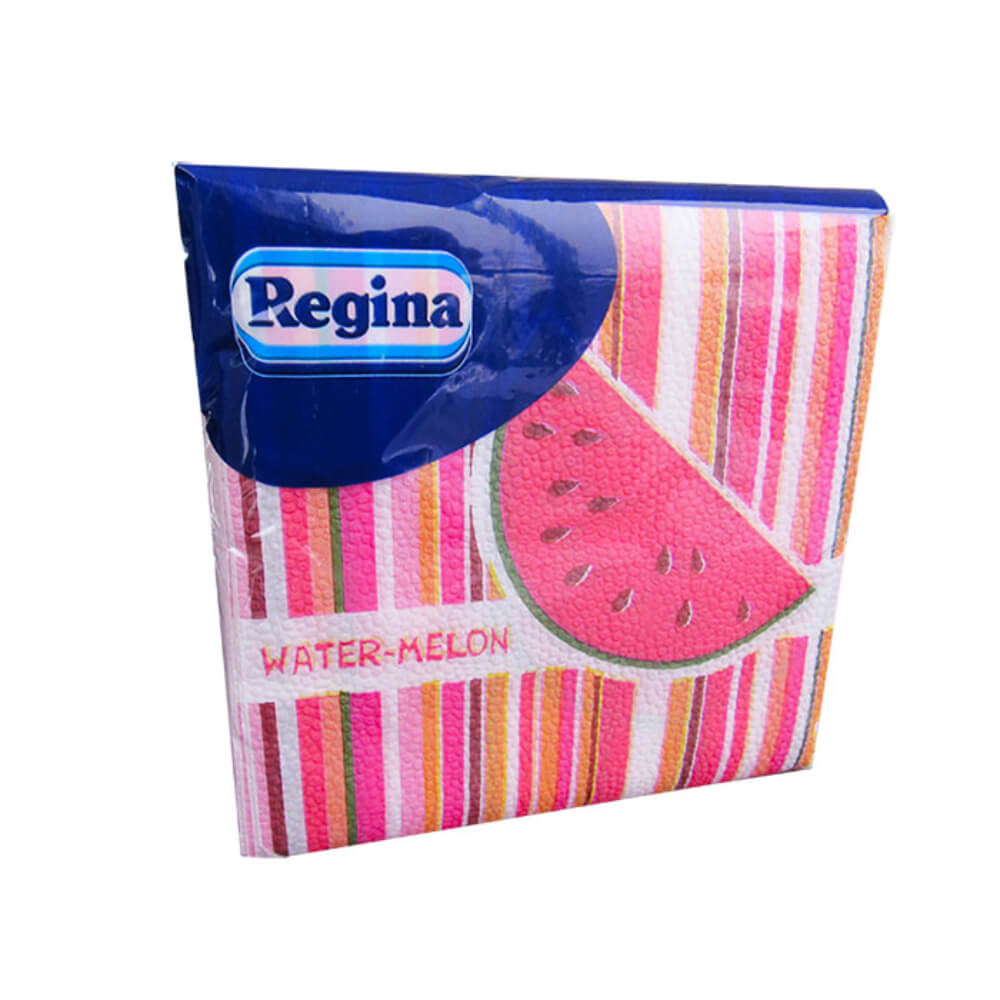 Servetele de Masa, Regina Party, Model Pepene Rosu, Dimensiune 30x29 cm, 45 Buc/Set, Un Strat