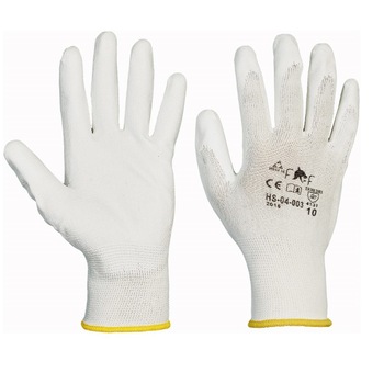 Set 12 perechi manusi de protectie, Bunting, acoperite partial cu un strat de poliuretan, culoarea alba, marimea 11/XXL Set 12 perechi manusi de protectie, Bunting, acoperite partial cu un strat de poliuretan, culoarea alba, marimea 11/XXL