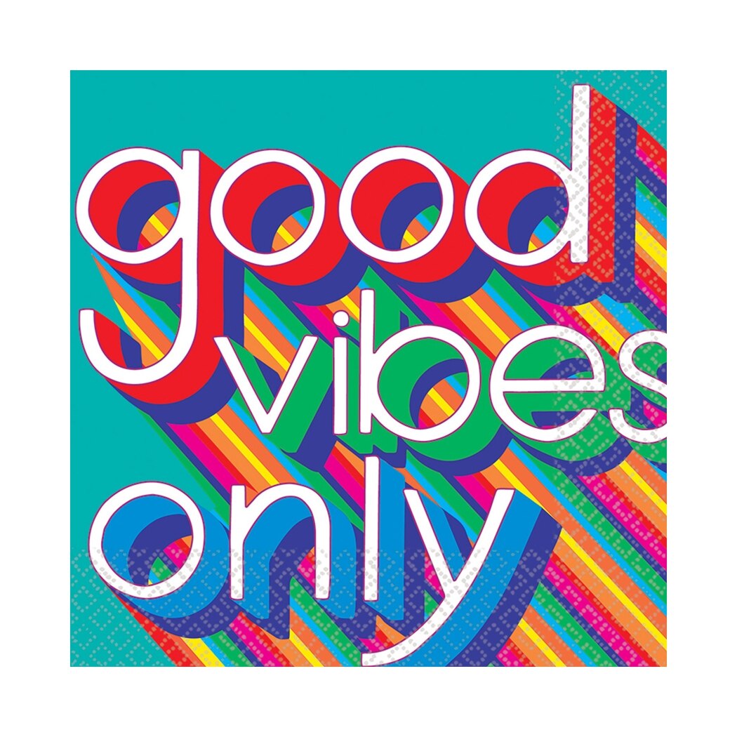 Set 16 Servetele Good Vibes, Multicolor, 33x33 cm