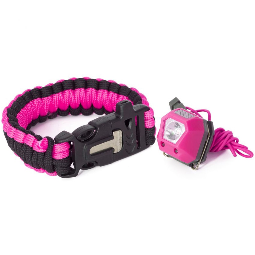 Kit supravietuire Trespass Nubbet, 3 piese, Micro LED, Pink