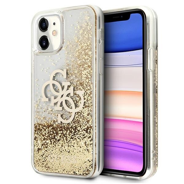 Husa pentru iPhone 11 Guess 4G Big Liquid Glitter gold