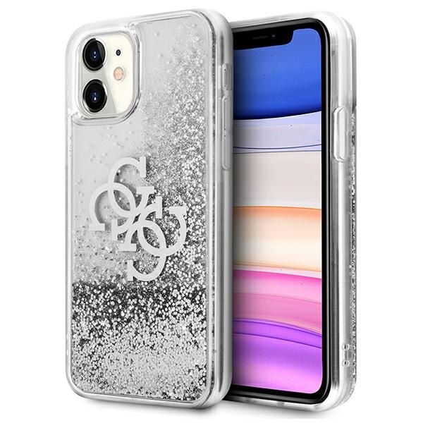 Husa pentru iPhone 11 Guess 4G Big Liquid Glitter silver