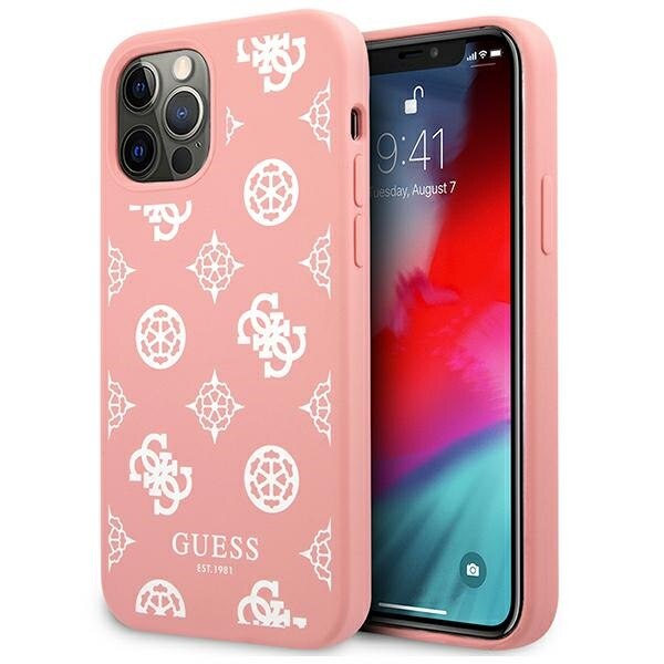 Husa pentru iPhone 12 / 12 Pro Guess 4G Peony Collection pink