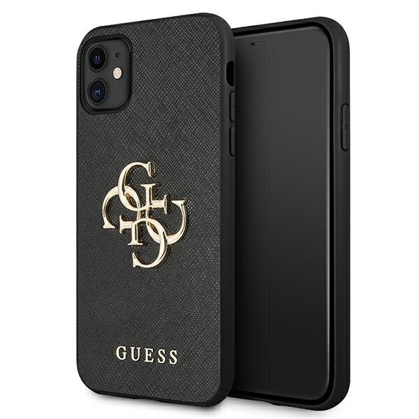 Husa pentru iPhone 11 Guess Saffiano 4G Metal Logo black