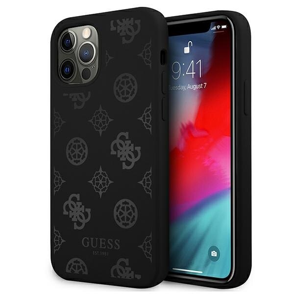 Husa pentru iPhone 12 / 12 Pro Guess 4G Peony Collection black