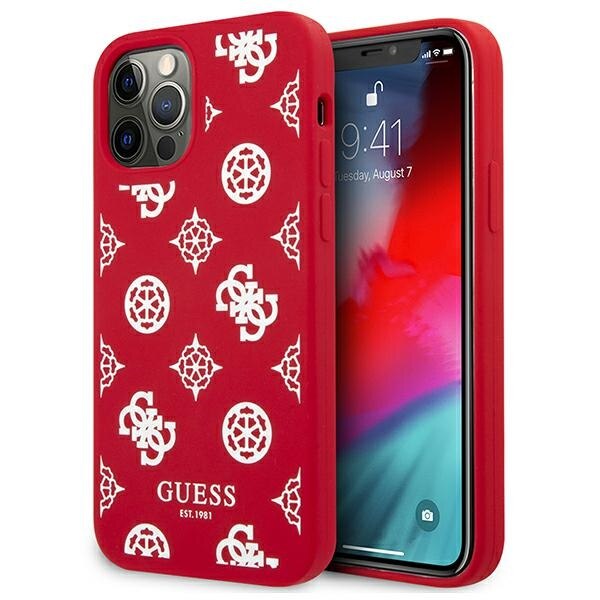 Husa pentru iPhone 12 / 12 Pro Guess 4G Peony Collection red