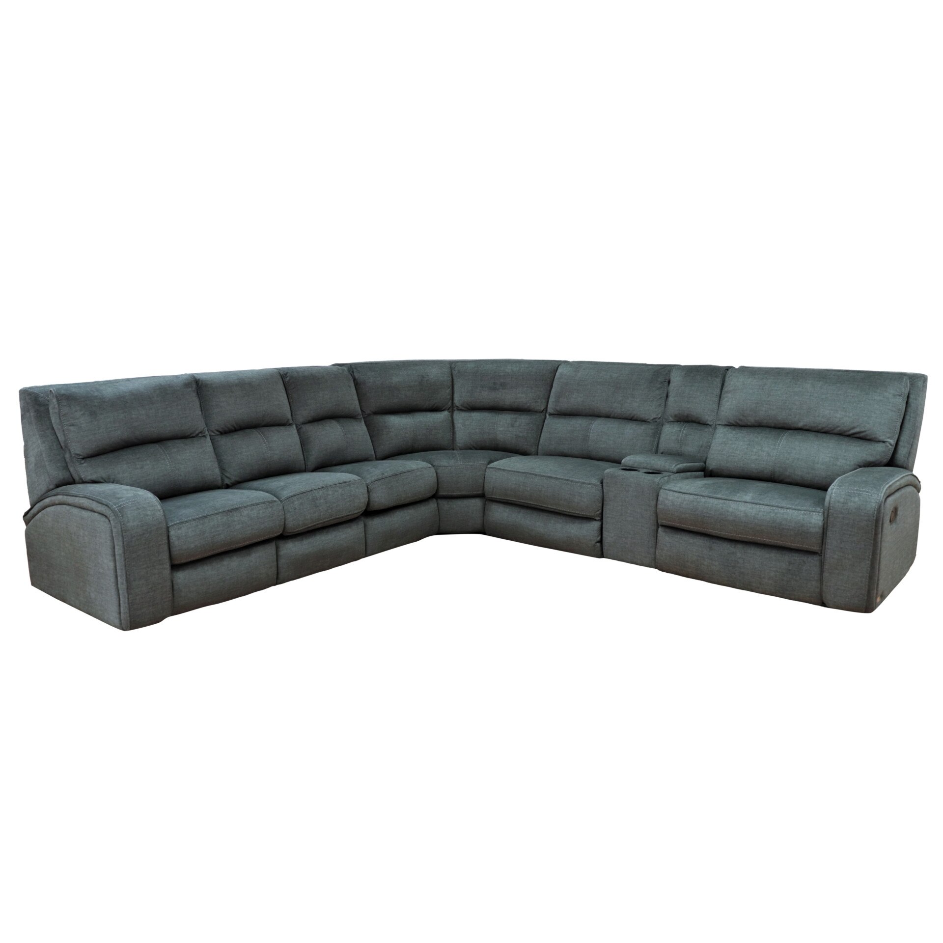 Coltar Extensibil Md 5168 Mare, Mobila Domnel, 1 recliner manual, element minibar, Gri 70, stofa Poliester PARAMOUNT, dimensiuni 315 x 335 cm