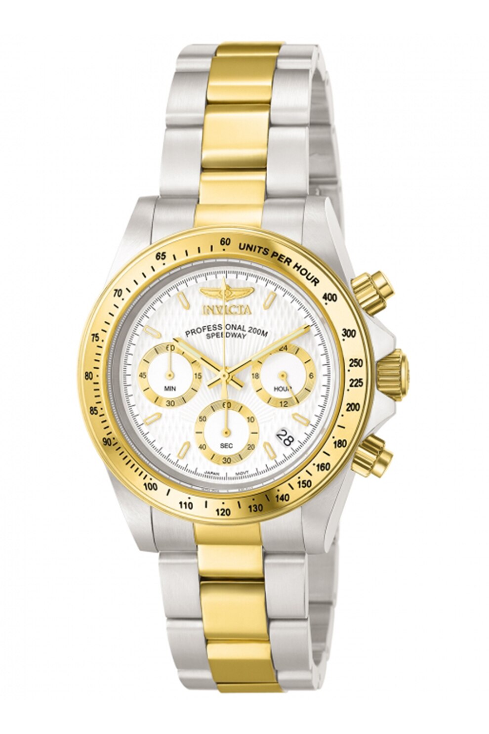Invicta, Ceas cronograf de otel inoxidabil, Argintiu/Auriu