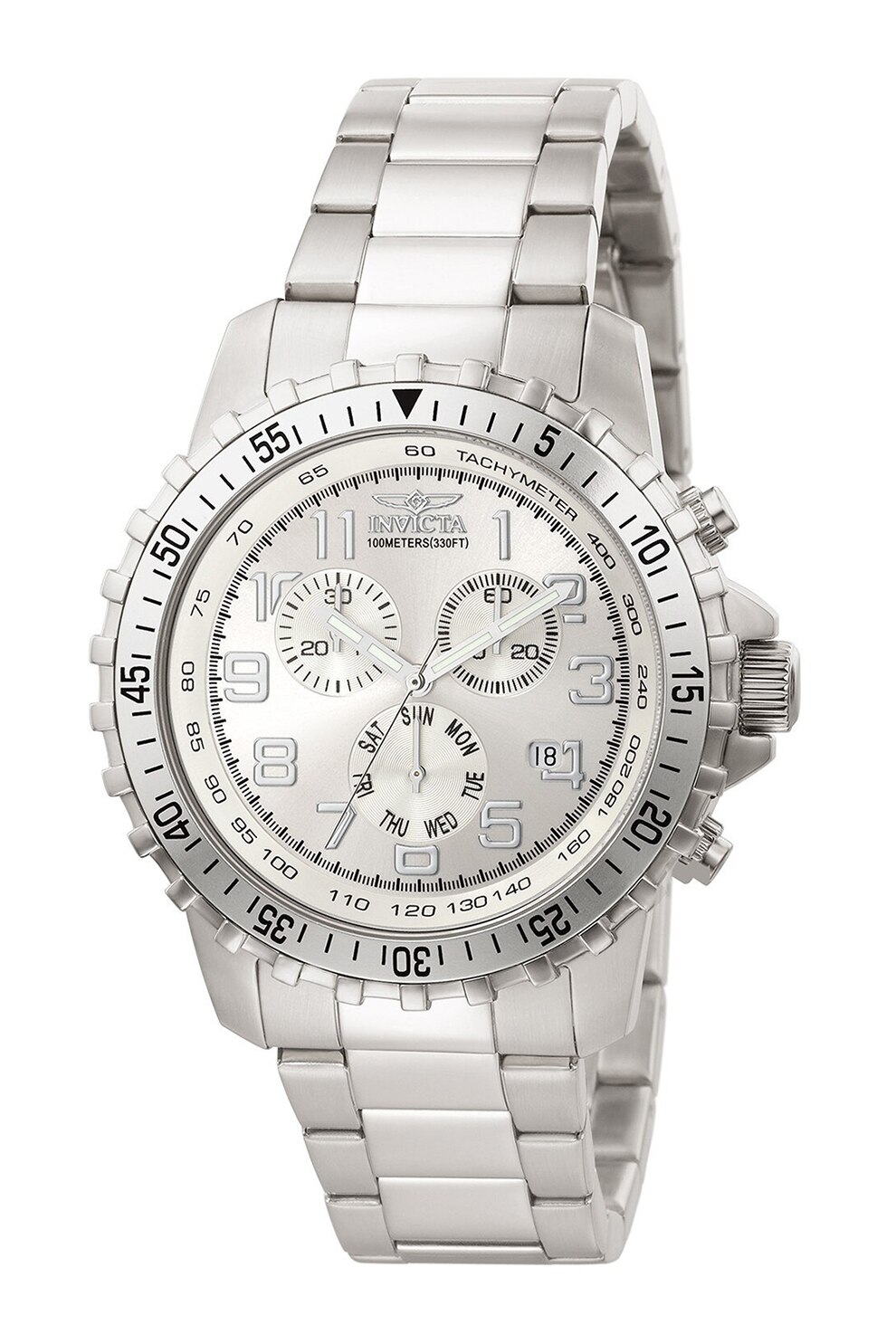 Invicta, Ceas cronograf de otel inoxidabil, Argintiu