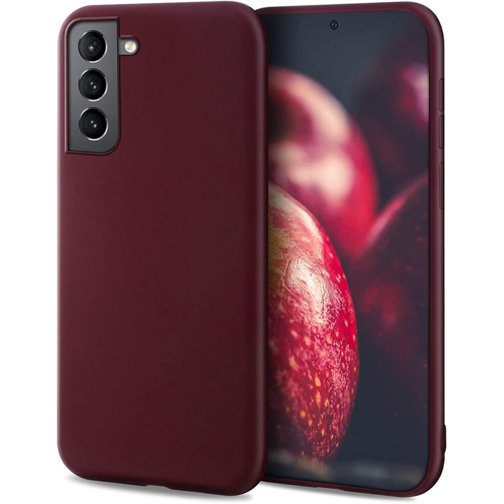 Samsung Galaxy S21 FE 5G szilikon tok, hátlaptok, telefon tok, matt, bordó