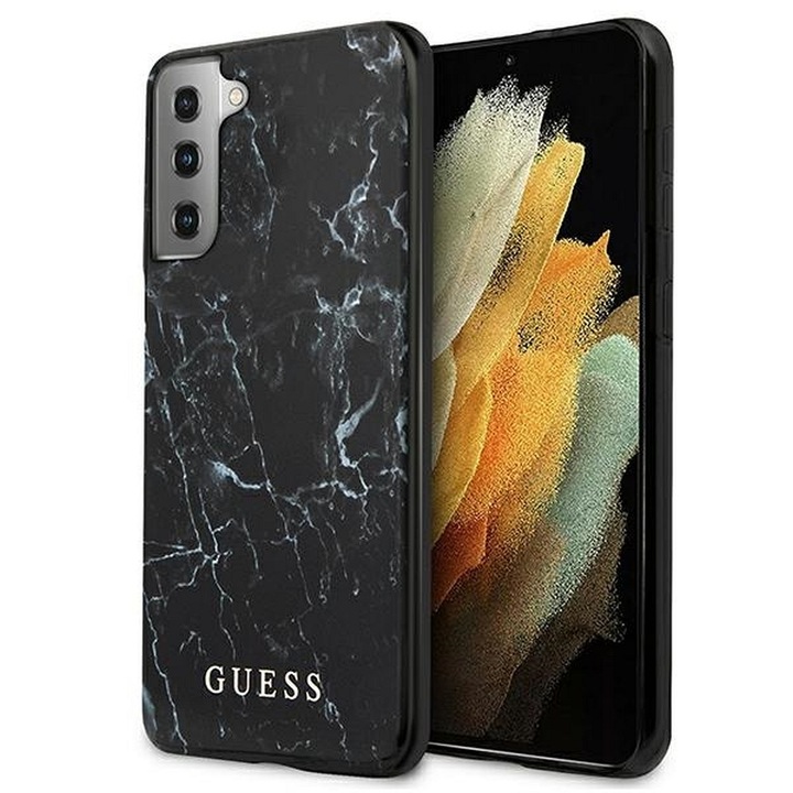 Eredeti tok GUESS GUHCS21MPCUMABK for Samsung S21 Plus (Marble / black)
