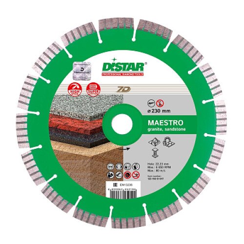 Disc diamantat Maestro H12 125mm 1A1RSS/C3-W 125x2,2/1,3x22,23 Granit, bazalt, caramida klinker