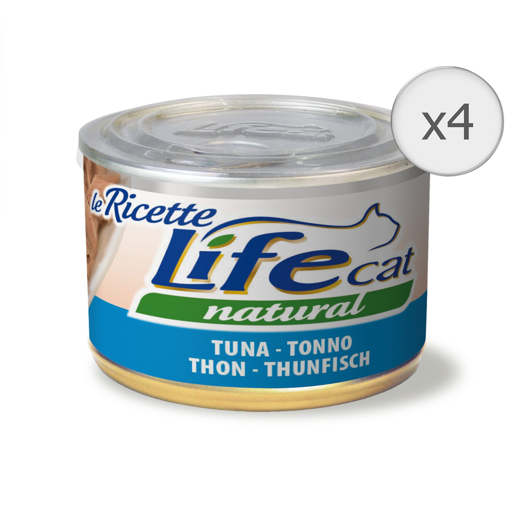 Hrana umeda pentru pisici Life Le Ricette, Ton, 4 x 150 g