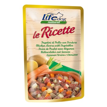 Hrana umeda pentru caini Life Le Ricette, Ficat si Vegetale, 4 x 95 g Hrana umeda pentru caini Life Le Ricette, Ficat si Vegetale, 4 x 95 g