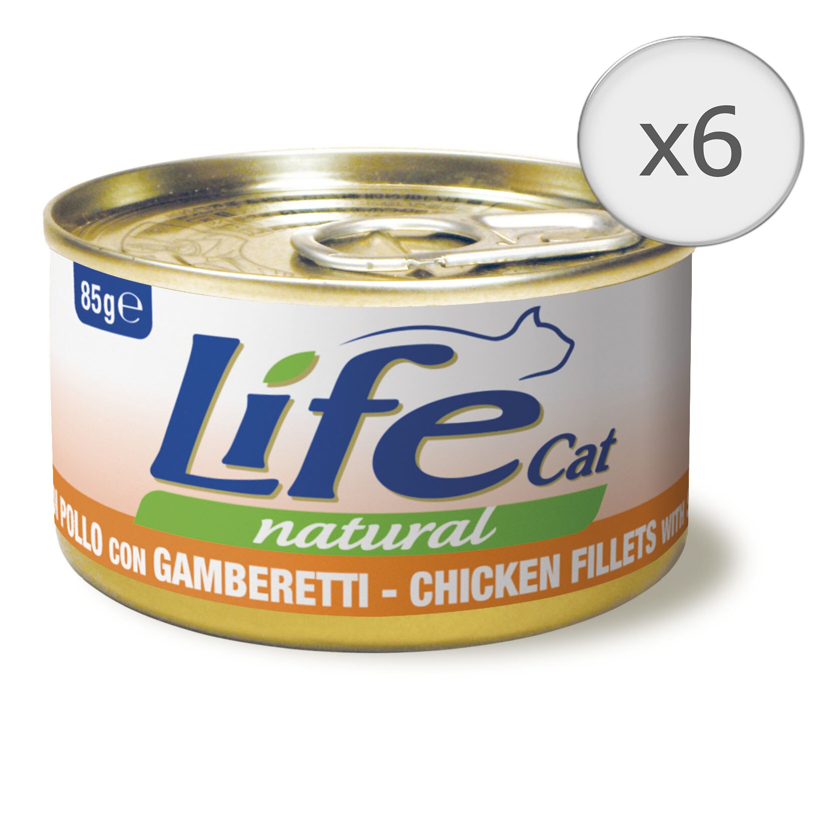 Hrana umeda pentru pisici Life Pui si Creveti, 6 x 85 g