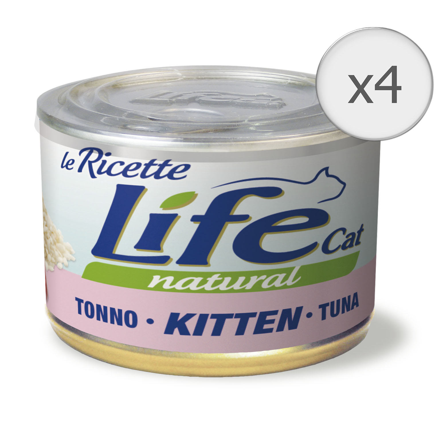 Hrana umeda pentru pisici Life Le Ricette, Kitten cu Ton, 4 x 150 g