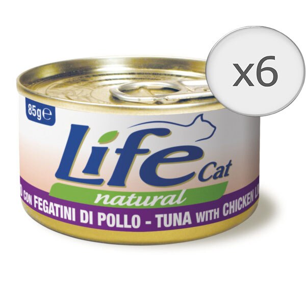 Hrana umeda pentru pisici Life Ton si Ficat de Pui, 6 x 85 g