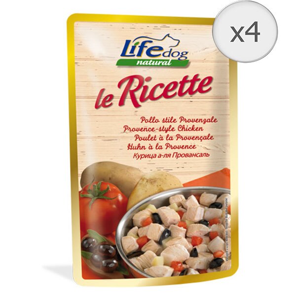 Hrana umeda pentru caini Life Le Ricette, Pui Provencale, 4 x 95 g