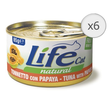 Hrana umeda pentru pisici Life Ton si Papaya, 6 x 85 g Hrana umeda pentru pisici Life Ton si Papaya, 6 x 85 g