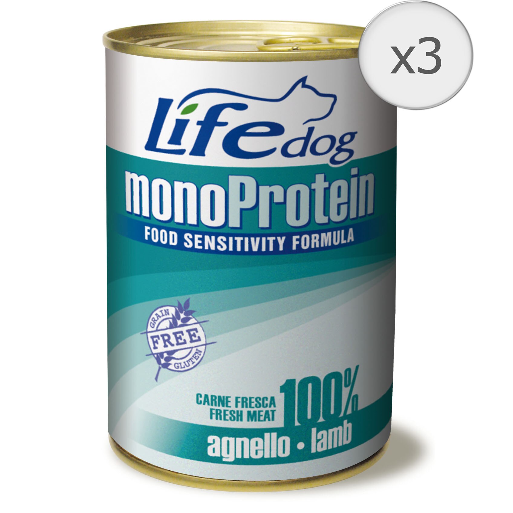 Hrana umeda pentru caini Life Monoproteic, Miel, 3 x 400 g