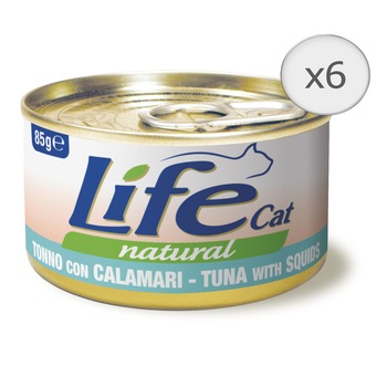 Hrana umeda pentru pisici Life Ton si Calamari, 6 x 85 g Hrana umeda pentru pisici Life Ton si Calamari, 6 x 85 g