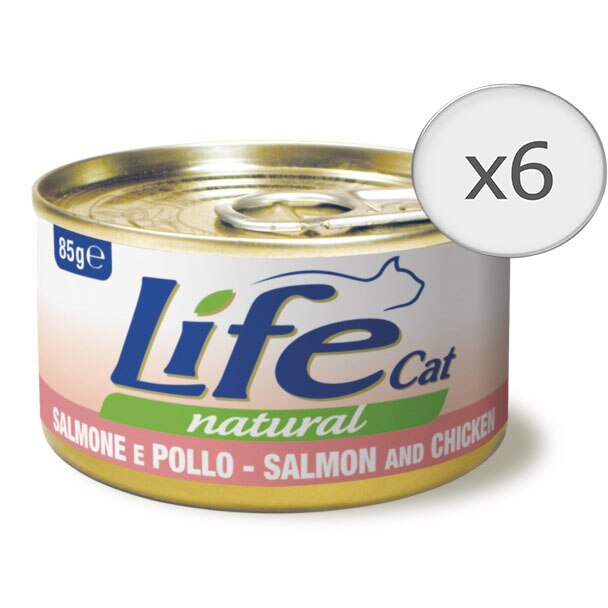 Hrana umeda pentru pisici Life Somon si Pui, 6 x 85 g