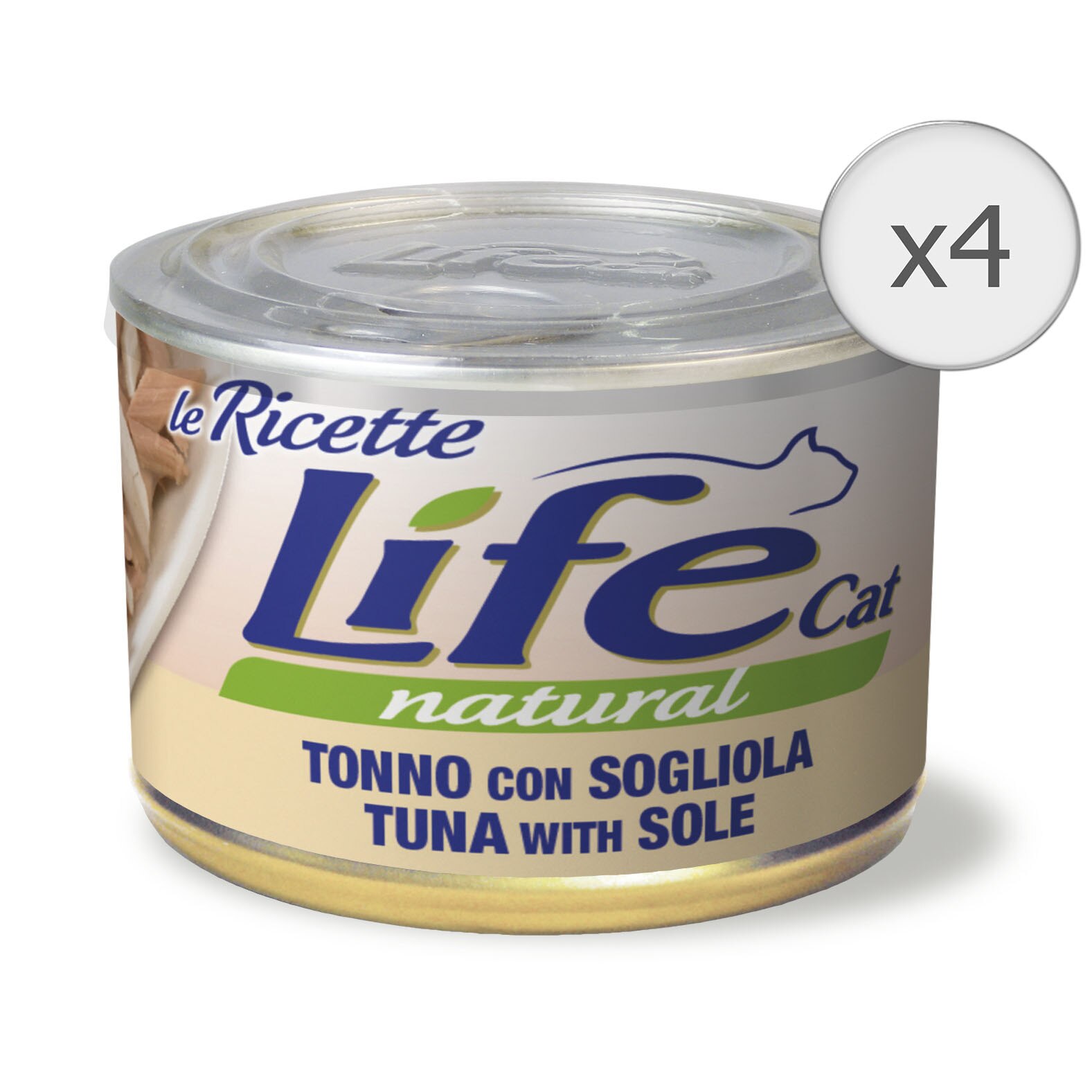 Hrana umeda pentru pisici Life Le Ricette, Ton si Sole, 4 x 150 g