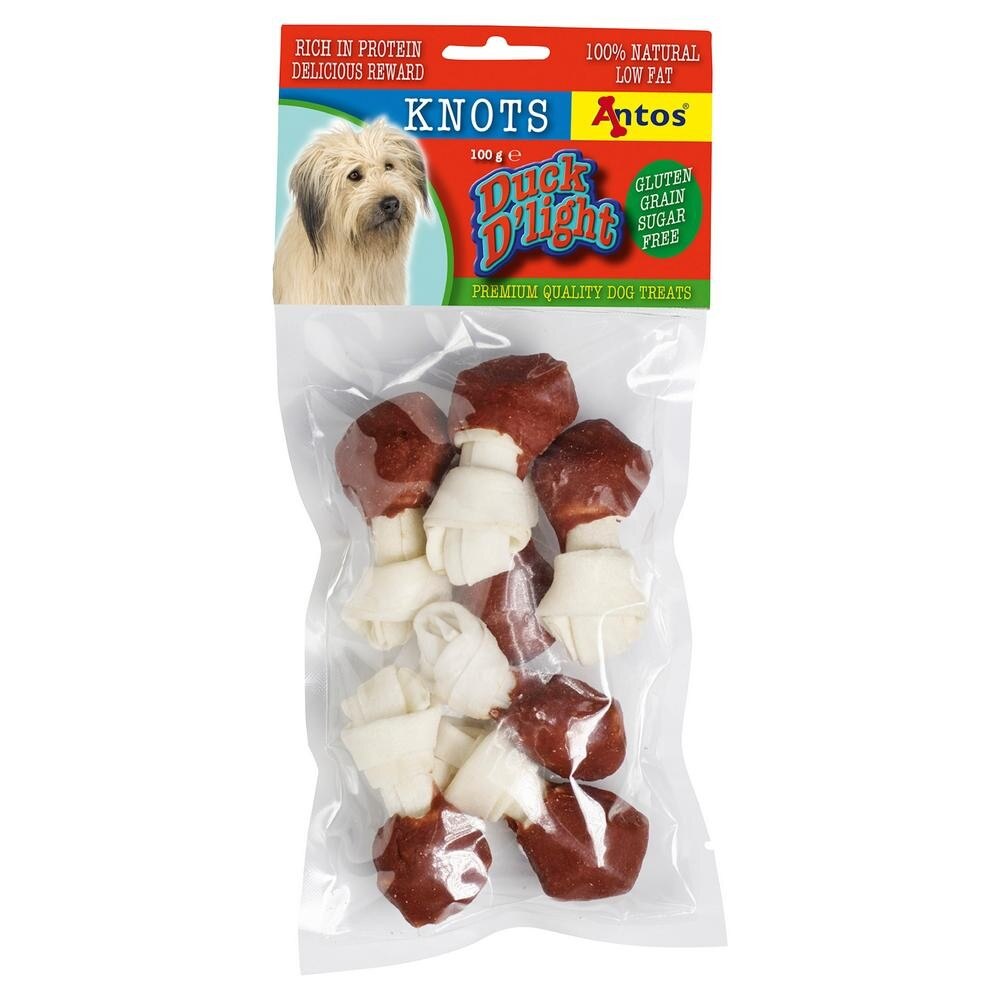 Recompense pentru caini Antos Duck D'Light, Knots, 3 x 100 g