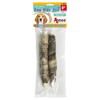 Recompense pentru caini Antos Raw Hide & Fish Rolls, 3 x 100 g Recompense pentru caini Antos Raw Hide & Fish Rolls, 3 x 100 g