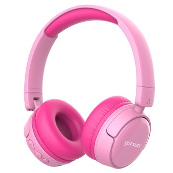 Casti Audio Wireless Pentru Copii On-Ear Gorsun E62, Bluetooth V5.0+, Microfon, Noise Cancelling, Volum limitat 85db, Fast Charge, Ajustabile, Pliabile, AUX, Stereo Bass, HIFI Saculet Transport, Roz Casti Audio Wireless Pentru Copii On-Ear Gorsun E62, Bluetooth V5.0+, Microfon, Noise Cancelling, Volum limitat 85db, Fast Charge, Ajustabile, Pliabile, AUX, Stereo Bass, HIFI Saculet Transport, Roz