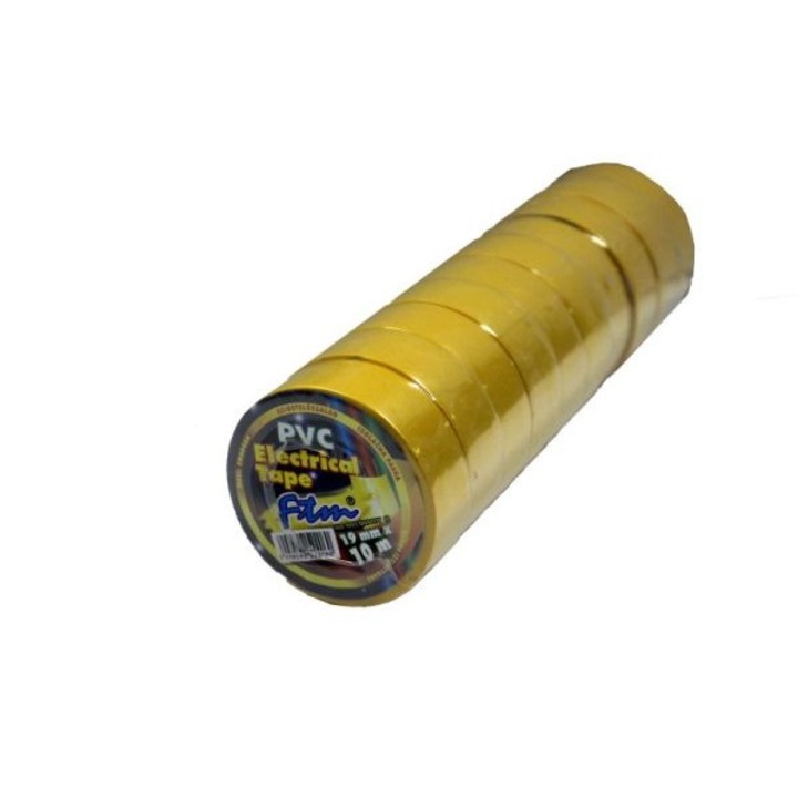 FTM szigetelőszalag 19mmx10m sárga 10db