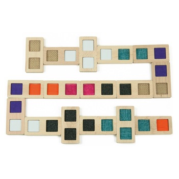Joc domino din lemn, diverse texturi, Andreu Toys Joc domino din lemn, diverse texturi, Andreu Toys