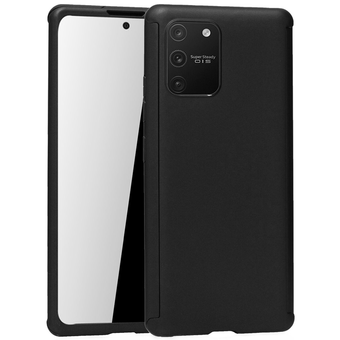 Husa Full Cover 360° (fata, spate, folie sticla) pentru Samsung Galaxy S10 Lite, Negru