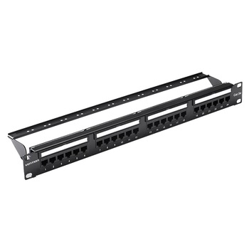Patch panel keystone negru, CAT6 UTP, 24 porturi, Vention Patch panel keystone negru, CAT6 UTP, 24 porturi, Vention