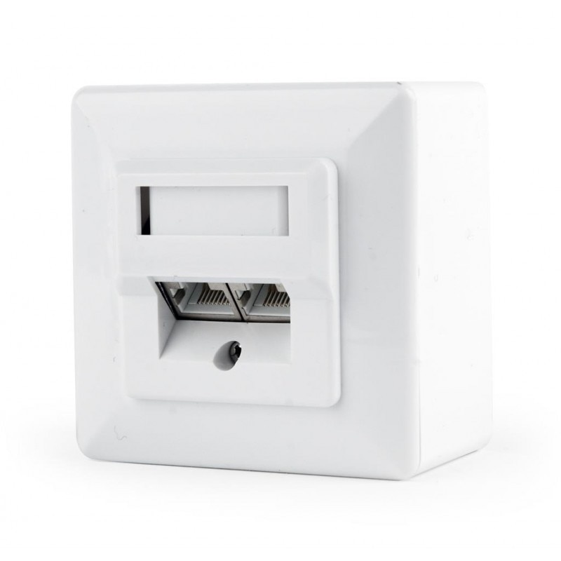 Gembird CAT 6 STP 2-port LAN wall mount box
