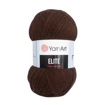 Pachet fir tricotat 5 bobine Elite Yarnart, cod 217, acril 100%, 500 g/pachet, culoare maro inchis Pachet fir tricotat 5 bobine Elite Yarnart, cod 217, acril 100%, 500 g/pachet, culoare maro inchis