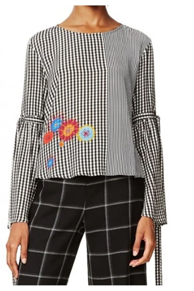 Bluza Desigual 17WWBWWE, Alb - Negru, 38