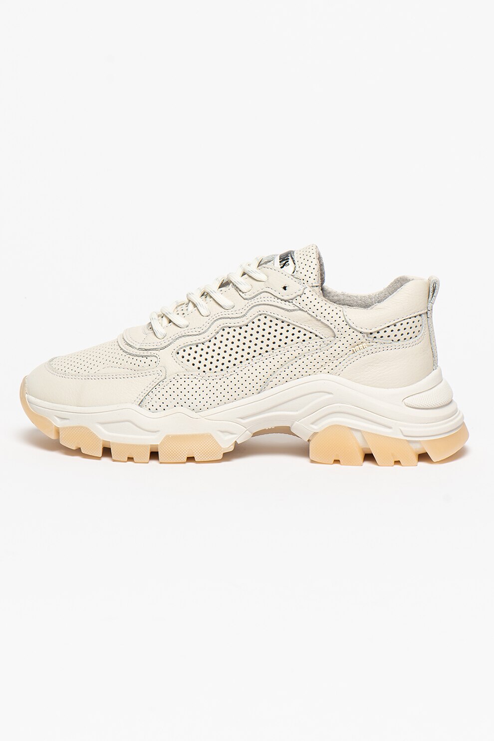 Bronx, Pantofi sport de piele cu segmente perforate Tayke-Over, Alb