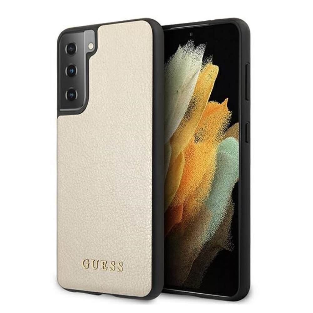 Husa de protectie Guess pentru Samsung Galaxy S21 Plus, Piele ecologica, Gold